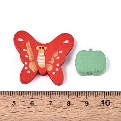 Printed Natural Maple Wood Beads&nbsp;WOOD-N019-03