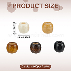 5 Colors Maple Wood Beads&nbsp;WOOD-AN0001-03