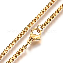 304 Stainless Steel Box Chain Necklaces&nbsp;NJEW-O110-05F-G