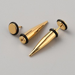 ステンレス鋼の耳のテーパーストレッチャ  女性男性用コーンゲージイヤリング  ゴールドカラー  36.5x9.5mm&nbsp;EJEW-WH0014-31B-G