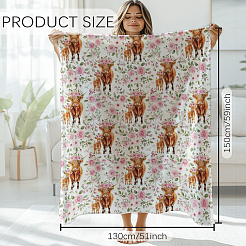 長方形のベレーブランケット  家庭用品装飾用品用  牛  150x130cm&nbsp;AJEW-WH0574-016