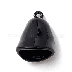 ハロウィンスプレー塗装合金ペンダント  ゴーストチャーム  ブラック  20x15x9mm  穴：1.5mm&nbsp;PALLOY-R139-01B-02