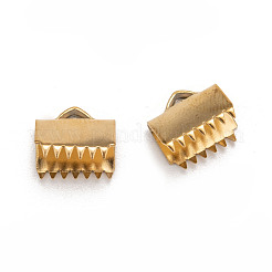 Ion Plating(IP) 304 Stainless Steel Ribbon Crimp Ends&nbsp;STAS-F075-02