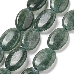 天然石マレーシアジェイドビーズ連売り  染め  フラットオーバル  ティール  18x13x5mm  穴：1mm  約10~11個/連  7.28''~7.87''（18.5~20センチメートル）&nbsp;G-K392-C07-13x18mm
