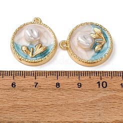 Light Gold Tone Alloy Enamel Pendants&nbsp;ENAM-B028-30KCG-01