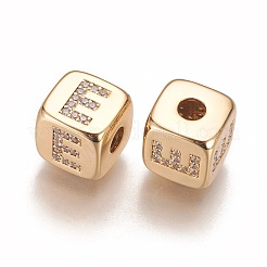 Brass Micro Pave Cubic Zirconia Beads&nbsp;KK-K238-16G-E
