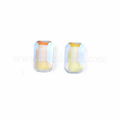 ガラスラインストーンカボション  ネイルアートの装飾の付属品  多面カット  レクタングルオクタゴン  クリアAB  5x3x1.5mm&nbsp;MRMJ-N027-023A