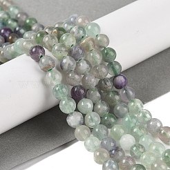 天然石蛍石ビーズ連売り  ラウンド  グレードAB  6mm  穴：1mm  約61~67個/連  15.16''（38.5センチメートル）&nbsp;G-P530-B04-02