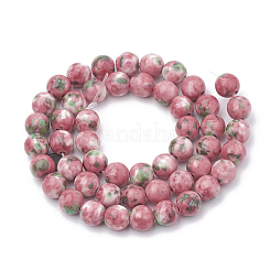 Dyed Natural Ocean White Jade Round Bead Strands&nbsp;G-R295-6mm-12