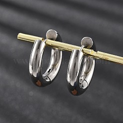 201 ステンレススチールフープピアス  304ステンレスピン付き  ステンレス鋼色  20.5x5mm&nbsp;EJEW-P304-13C-P