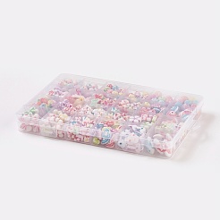 子供用DIYジュエリー作成キット  混合形状アクリルビーズ  カニカン  水晶の線  丸カン  ピアスキャッチ/ピアスバックキャッチ  はさみ  ボールチープ  ミックスカラー  19x13x2.2cm&nbsp;DIY-WH0004-10A