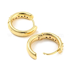 Rack Plating Brass Micro Pave Cubic Zirconia Half Hoop Earrings for Women&nbsp;EJEW-F326-11G