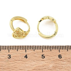 女性のための真鍮のフープピアス  三位一体の結び目  ゴールドカラー  13x13.5x9.5mm&nbsp;EJEW-F413-01G