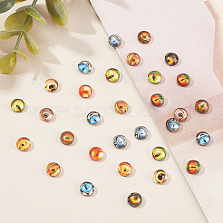 Flat Round Glass Cabochons&nbsp;GLAA-WH0032-03