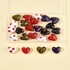 24Pcs 5 Colors Handmade Millefiori Glass Beads&nbsp;LAMP-FS0001-36