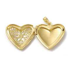 Rack Plating Brass Locket Pendants&nbsp;KK-G452-10G