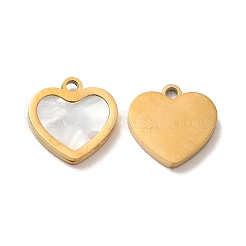 Ion Plating(IP) 304 Stainless Steel Heart Charms&nbsp;STAS-A080-12G