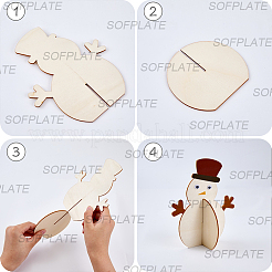 6Pcs Christmas Unfinished Wooden Snowman Ornaments&nbsp;WOOD-SP0001-72
