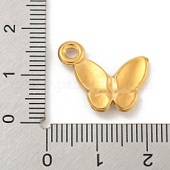 イオンプレーティング（IP）304ステンレスペンダント  バタフライチャーム  18KGP本金メッキ  15.5x18.5x2.5mm  穴：2mm&nbsp;STAS-N103-137G