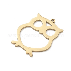 ステンレスペンダント201個  フクロウのチャーム  レーザー切断  ゴールドカラー  29.5x22x1.5mm  穴：1.5mm&nbsp;SA-CBA9671-01G