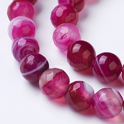 Natural Striped Agate/Banded Agate Beads Strands&nbsp;G-G753-04-8mm