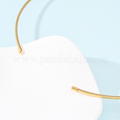 2mm 201ステンレススチールワイヤーカフチョーカーネックレス  女性用の硬いネックレス  PVD真空メッキ  長持ちメッキ  ゴールドカラー  内径：5.51x5.67インチ（14x14.4cm）&nbsp;NJEW-Z098-03G