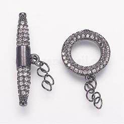 真鍮マイクロパヴェキュービックジルコニアリングマンテル  ミックスカラー  リング：15x13x2mm  バー：6x27x4mm。&nbsp;ZIRC-P050-11