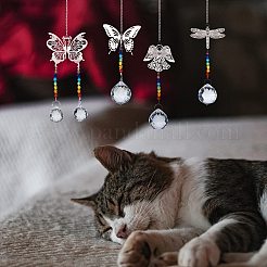 4Pcs 4 Style Glass Chandelier Suncatchers Prisms Chakra Hanging Pendant&nbsp;AJEW-SZ0002-27