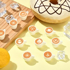 35Pcs 7 Styles Christmas Resin Latte Art Coffee Display Decorations&nbsp;DJEW-CJ0001-34