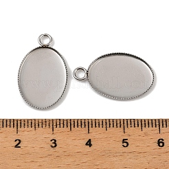 304 Stainless Steel Pendant Cabochon Settings&nbsp;X-STAS-NH0002-01B-P