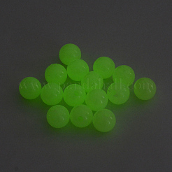 蓄光アクリル丸ビーズ  暗闇で光る  淡緑色  5mm  穴：1.5mm  約8000個/500g&nbsp;LACR-R002-5mm-01