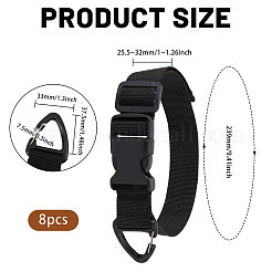 PPプラスチック収納結束ストラップ  フック付き  ブラック  239x25.5~32x13.5mm&nbsp;FIND-WH0816-220C