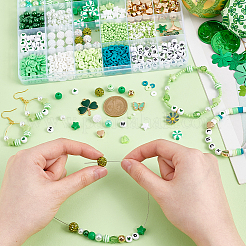 DIYジュエリー作成キット  ガラス & ポリマー粘土 & アクリル & CCB プラスチック ビーズを含む  合金エナメルチャーム  ミックスカラー  2~25.5x2~22x1~10mm  穴：0.5~2.5mm&nbsp;DIY-PH0022-84