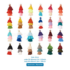 96Pcs 24 Colors Polycotton(Polyester Cotton) Tassel Pendant Decorations&nbsp;FIND-TA0001-27