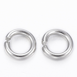 変色しない304ステンレススチールオープン丸カン  ステンレス鋼色  18ゲージ  7x1mm  内径：4.8mm  約294個/50g&nbsp;X-STAS-H555-08P