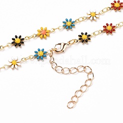 Daisy Link Chain Necklaces & Bracelets Jewelry Sets&nbsp;SJEW-JS01138-01