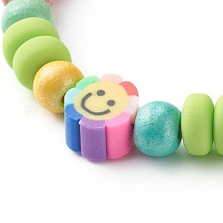 Natural Wood Round Beads Stretch Bracelets for Kid&nbsp;BJEW-JB06640