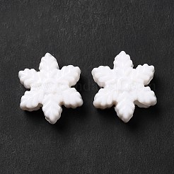 不透明なアクリルビーズ  クリスマススノーフレーク  ホワイト  14.5x13x6mm  穴：4mm&nbsp;X-MACR-J123-07