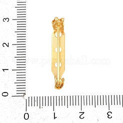 スターリングシルバーのブローチパーツ 925 個  バックバーピン  3穴付き  ゴールドカラー  25.5x5x8.5mm  穴：2.5mm&nbsp;STER-D311-02G