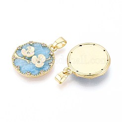 Brass Micro Pave Cubic Zirconia Pendants&nbsp;KK-N277-09B-G