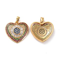 Brass Micro Pave Cubic Zirconia Pendants&nbsp;ZIRC-P092-037G-RS
