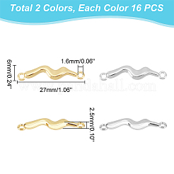32Pcs 2 Colors Rack Plating Alloy Connector Charms&nbsp;FIND-UN0001-98