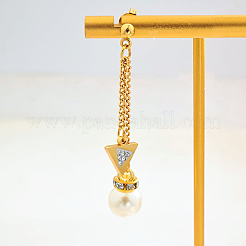 Stainless Steel Triangle with Round Dangle Stud Earrings&nbsp;LW3249