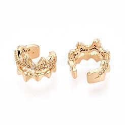 Brass Micro Pave Clear Cubic Zirconia Cuff Earrings&nbsp;EJEW-T047-63G