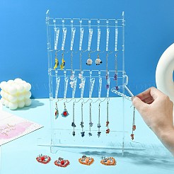 2層ハンガースタイルアクリルイヤリング収納ディスプレイラック  透明  299 * 223 * 70ミリメートル&nbsp;ST-CJ0034-03