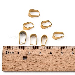 イオンプレーティング(IP) 304 ステンレススチール スナップオンベイル  ゴールドカラー  10x5x0.5mm&nbsp;STAS-L159-19G