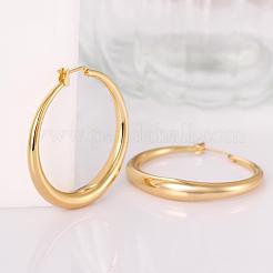 Adorable Design Ring Brass Hoop Earrings&nbsp;EJEW-BB07351-G