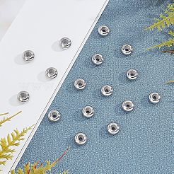 ステンレススチールビーズ  内部のゴムと  スライダービーズ  ロンデル  ステンレス鋼色  8x4mm  穴：2mm  30個/箱&nbsp;STAS-UN0018-24P