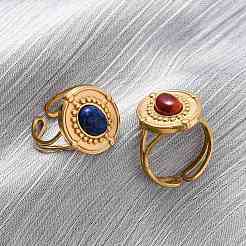304 Stainless Steel Adjustable Open Cuff Rings&nbsp;RJEW-A071-15G