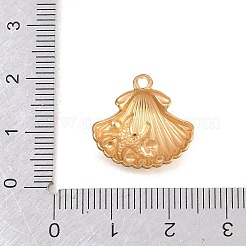 304ステンレスペンダント  貝殻の形とヒトデのチャーム  ゴールドカラー  18x18x4mm  穴：1.8mm  適合サイズ:1.2mm&nbsp;STAS-B143-07B-G
